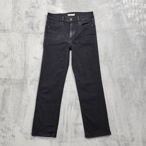 Levi's 724 Jeans Womens 29 Black High Rise Straight Crop Stretch Denim Casual